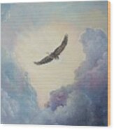 On Eagles' Wings Wood Print