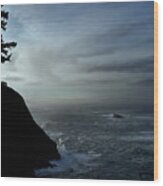 Oregon Coast Twilight Wood Print