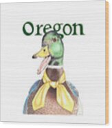 Oregon Duck With Transparent Background Wood Print