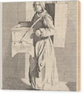 Organ Grinder  Anne Claude Philippe Wood Print