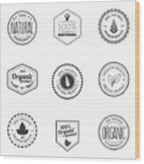 Organic Product Stamps Wood Print