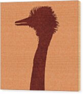 Ostrich Silhouette - Scandinavian Nursery Decor - Animal Friends - For Kids Room - Minimal Wood Print