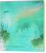 Misty Morning Abstract -- Watercolor Wood Print