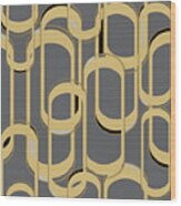 Oval Link Seamless Repeat Pattern Wood Print