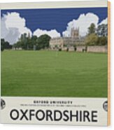 Oxford Pitch Cream Railway Poster Wood Print