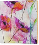 Painterly Loose Floral Moments Wood Print