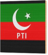 Pakistan Pti Party Flag Wood Print