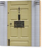 Pale Yellow Door Architecture - Dublin Wood Print