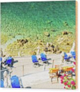 Paleokastritsa Beach On Korfu Wood Print