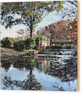 Panorama Of Greenfield Lake Park, Wilmington, Nc Wood Print
