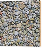Panorama Of Pebble Sea Stones Background Morecambe Uk Wood Print