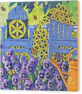 Pansy Quilt Garden Wood Print