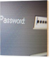 Password Entry Wood Print