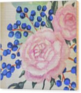 Pastel Colored Roses Wood Print