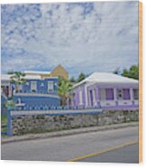 Pastel Houses Of Bermuda Wood Print