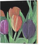 Pastel Tulips Wood Print