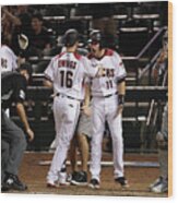 Paul Goldschmidt And Chris Owings Wood Print