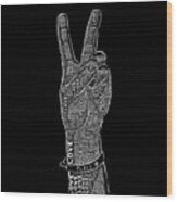 Peace Sign Love T Shirt 60s 70s Tie Dye Hippie Hand Love Wood Print