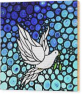 Peaceful Journey - White Dove Peace Art Wood Print