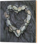 Pebble Heart Wood Print