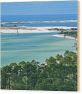Pensacola Pass From Above Wood Print