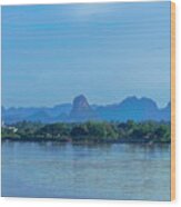 Phanom Naga Park Mekong River And Mountains In Laos Dthnp0311 Wood Print