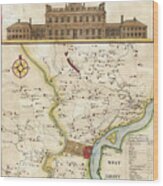 Philadelphia Pennsylvania Antique Vintage Map 1850 Wood Print