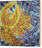 Phoenix And Dragon Wood Print