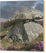 Ancient Stone - Photo Of Chun Quoit, Cornwall Wood Print