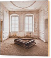 Piano In Abandoned Palace Wood Print