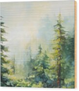 Pine Dreams - Evergreen Art Wood Print