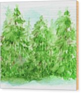 Pines Wood Print