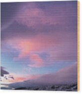 Pink Axtel Sunrise In Montana Wood Print