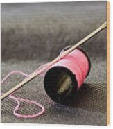 Pink Cotton Thread Wood Print