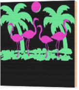 Pink Flamingos Wood Print