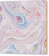 Pink Marble Pastel Blush Painting Wood Print