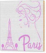 Pink Paris Wood Print