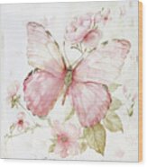 Pink Passion Butterfly Wood Print