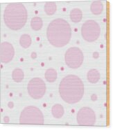 Pink Polka Dots Wood Print
