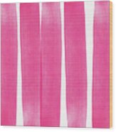 Pink Ribbons- Colorful Abstract Watercolor Painting Wood Print