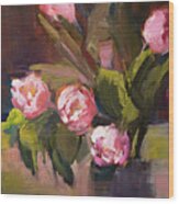 Pink Tulips Wood Print