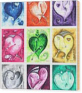 Pop Of Love Compilation 2 Original Abstract Heart Paintings By Megan Duncanson Wood Print
