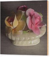 Porcelain Flowers Wood Print