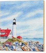 Portland Head Lighthouse Maine Wood Print