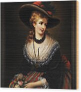 Portrait Of A Noble Woman By Alois Eckhardt Wood Print