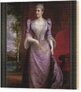 Portrait Of Caroline Scott Harrison By Daniel Huntington Classical Art Old Masters Reproduction Wood Print