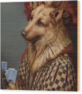 Pokerdog German Shepherd Wood Print
