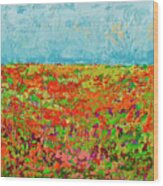Prairie Of Wildflower Field - Modern Impressionist Artwork Wood Print