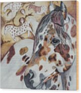 Prehistoric Spotted Leopard Horse Wood Print