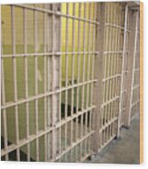 Prison Cells In Alcatraz Island Wood Print